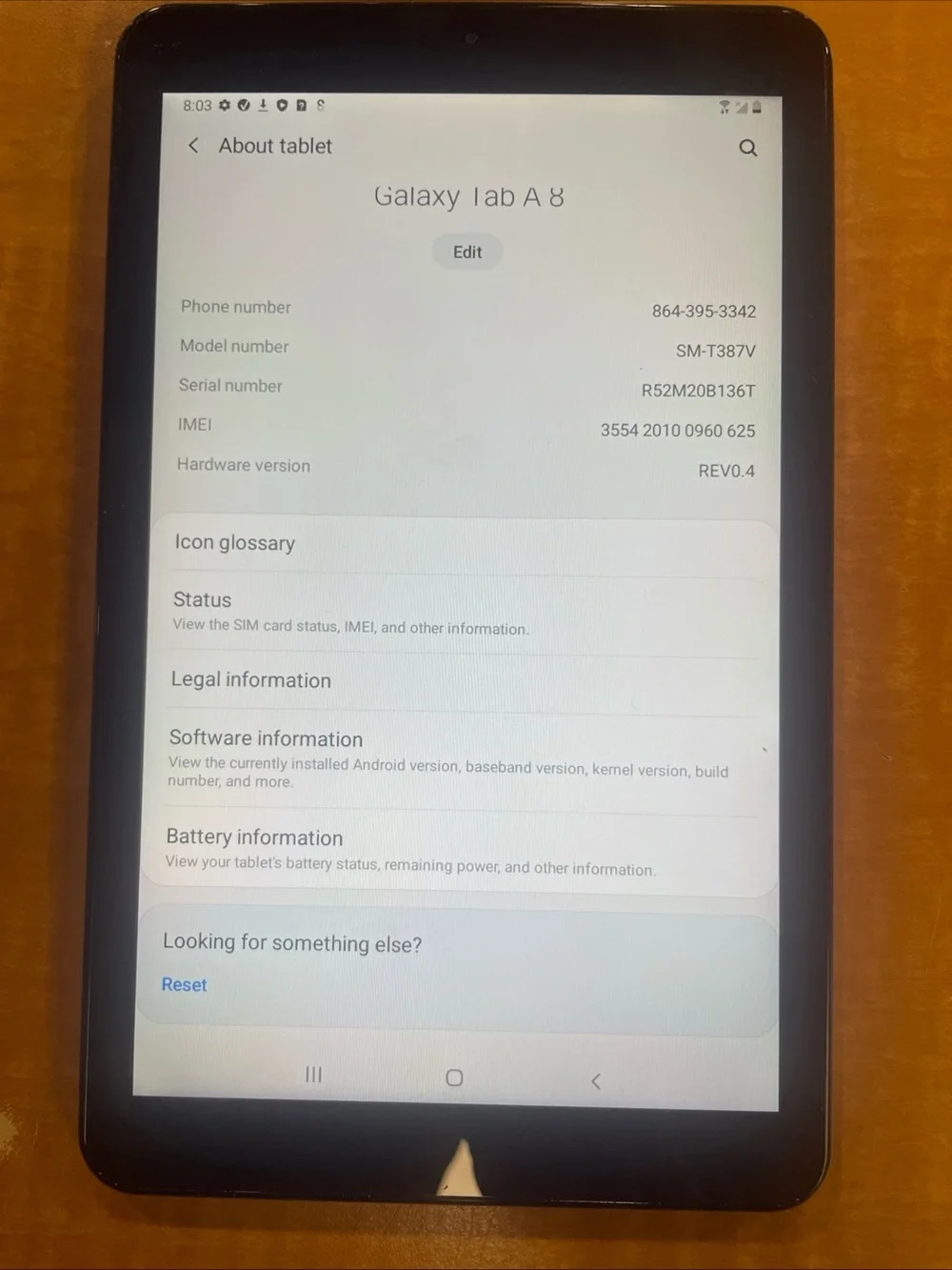 Samsung Galaxy Tab A 8.0 32GB SM-T387V Verizon Tablet Clean IMEI